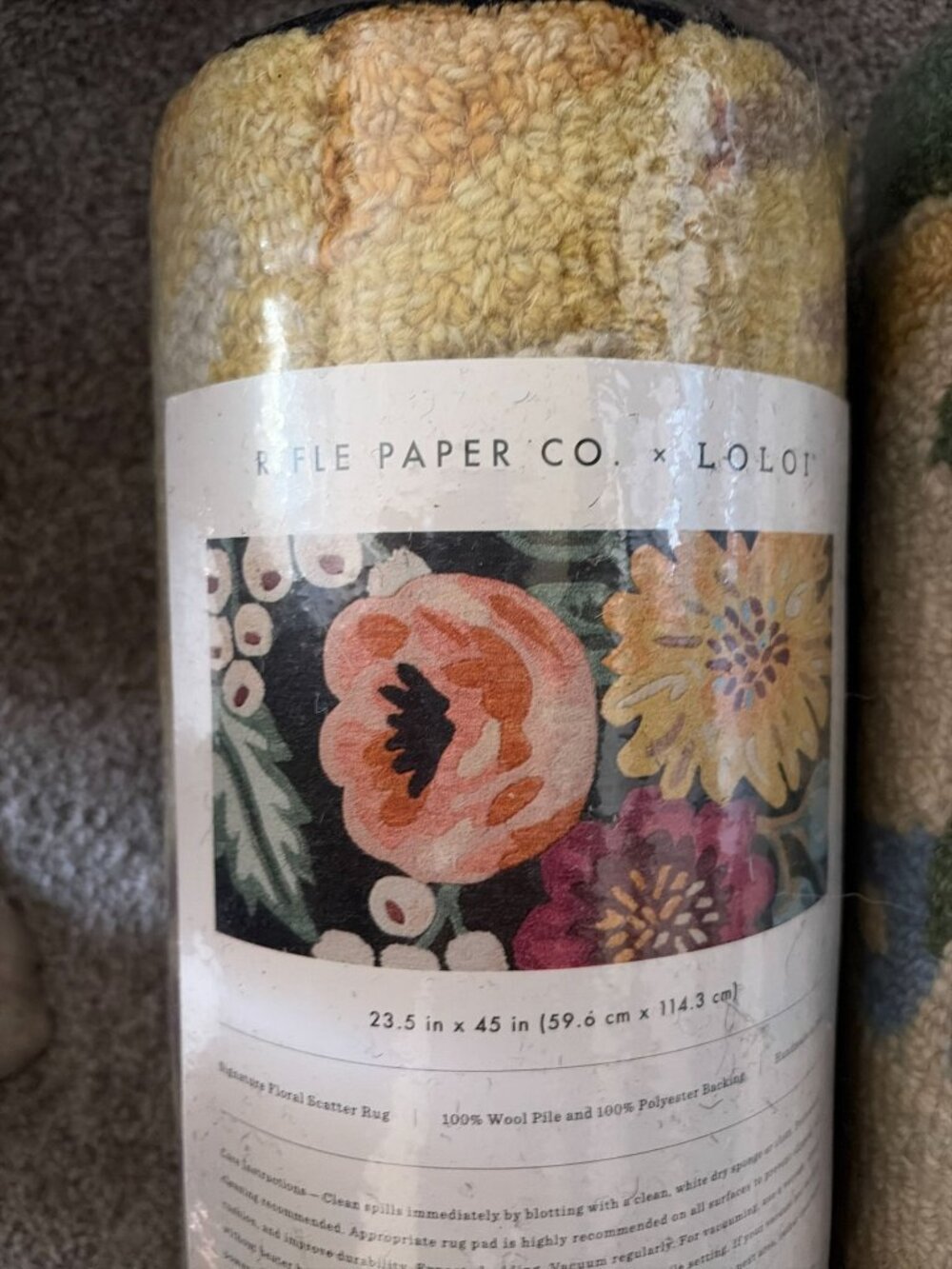 NEW Rifle Paper Co X Loloi Entryway Wool Rug Boho Romantic Home Decor Floral - Picture 5 of 7
